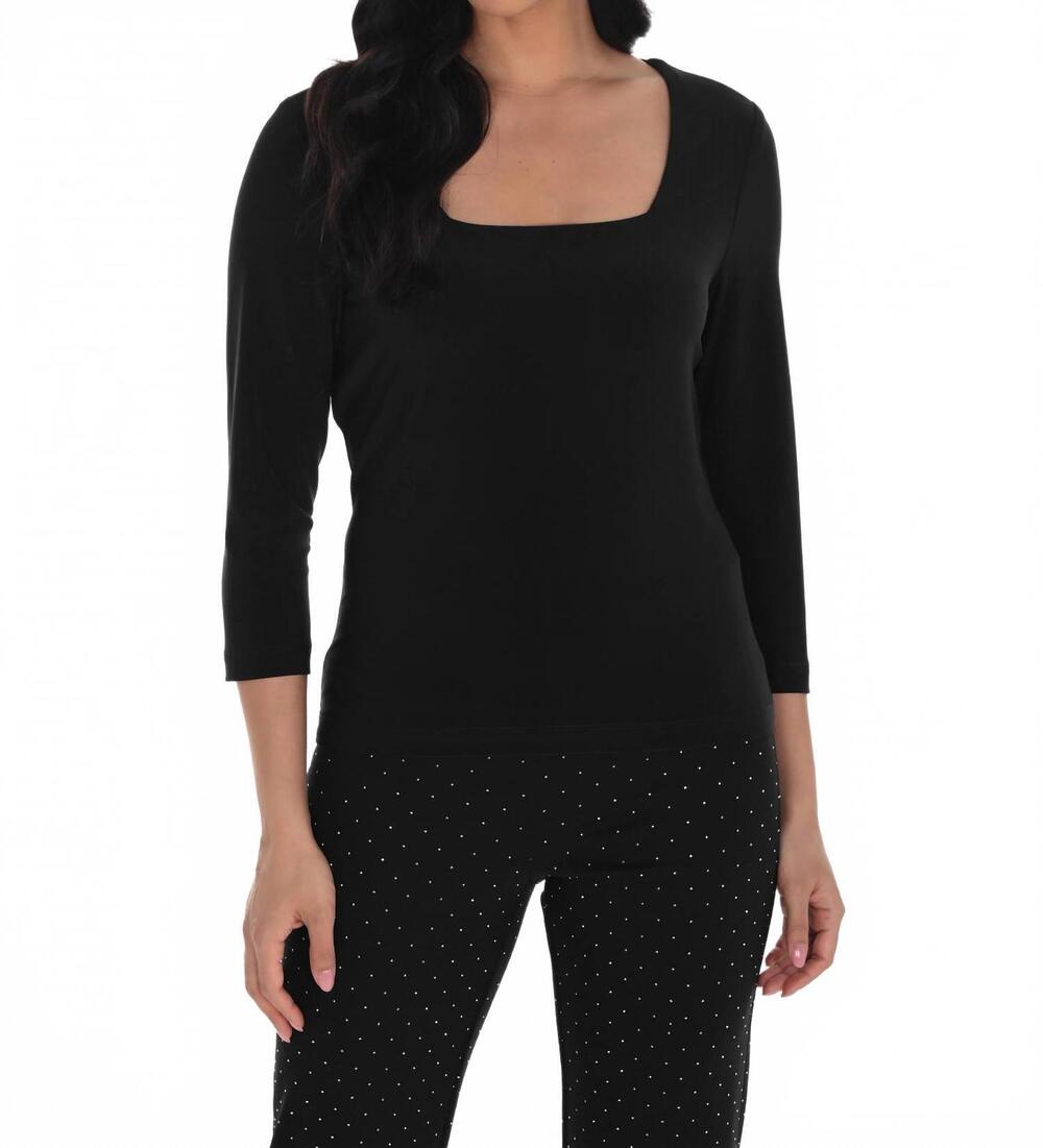 NEW FRANK LYMAN square neck top in black